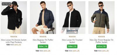 YOUSTA Mens Jacket Upto 90% Off