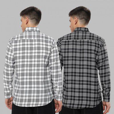 youth first  Men Regular Fit Checkered Spread Collar Casual Shirt  (Pack of 2)