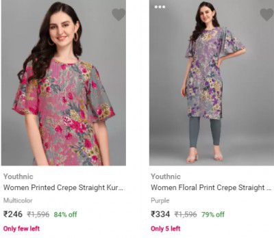 youthnic Womens Kurta Starting @ 246/-