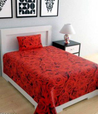 YR PRODUCTION 144 TC Polycotton Single 3D Printed Flat Bedsheet