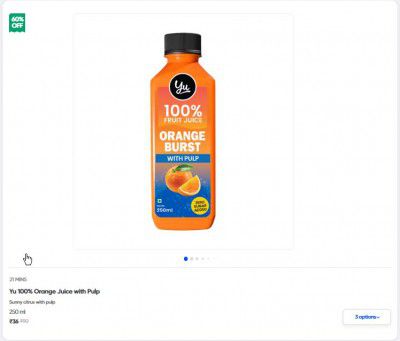 swiggy Instamart Loot: Yu 100% Orange Juice with Pulp