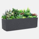 YUCCABE ITALIA Plastic Fox-B Box Tray Railing Hanging Rectangular Planter - Grey 24 x 7 Inches...