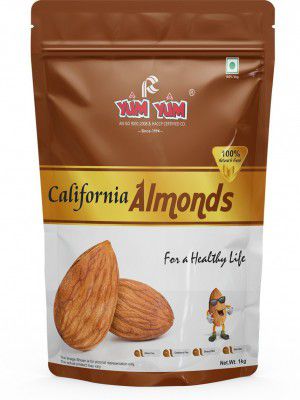 YUM YUM 100% Natural Premium California Almond Badam Giri 1kg Pouch