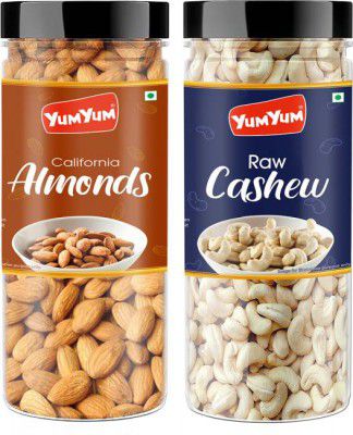 YUM YUM Premium California Almond (150g) and Cashew Nut (150g) 300g Dry Fruits Combo Pack- Almonds, Cashews  (2 x 150 g)