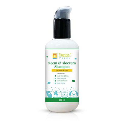 Yuppy Puppy Herbal Blend Shampoo For Dogs & Cats Anti-Tick & Flea Dog Shampoo With Neem & Aloe Alleviates Dry Skin Itchiness & Excessive Shedding (300 Milliliter), 200 Milliliter