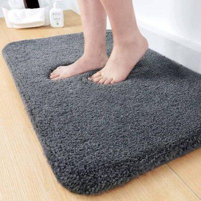 Z-Rox Microfiber Floor Mat  (Grey, Large)