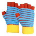 Zacharias Unisex Cut Finger Striped Woolen Gloves JT-04 (Multicolor; Free Size)...