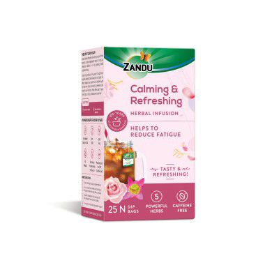 Zandu Calming & Refreshing Herbal Infusion: Iced Herbal Tea (25 Tea bags)
