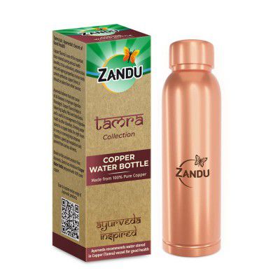 Zandu Copper Water Bottle: Ayurveda Inspired | 100% Pure Copper (Pack of 950 ml)