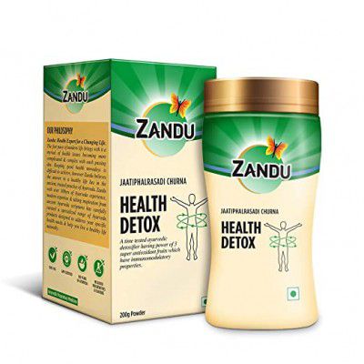 Zandu Jaatiphalrasadi Churna (Health Detox), An Ayurvedic Detox with the Goodness of Haritaki, Amalaki & Bibhitaki Antioxidant Fruits Which Help in Cleansing Impurities from Within - 200 Gm