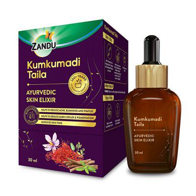 Zandu Kumkumadi Taila – An Ayurvedic Formulation Prepared with 21 Herbs & Oils for Improving Skin Tone | (Pack of 30 ml)