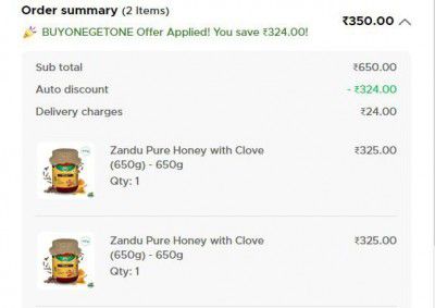Zandu Pure Honey with Clove (1.3 Kg) @350 + Buy 1 Get 1 Free