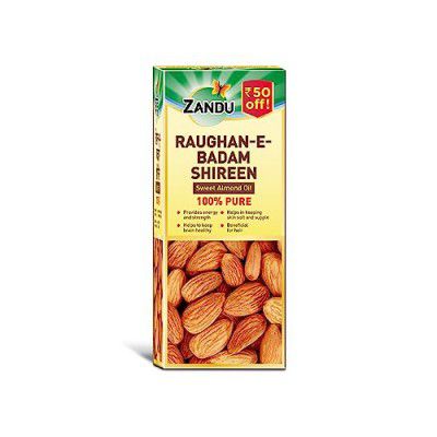 ZANDU RAUGHAN-E-BADAM SHIREEN Sweet Almond Oil 100% Pure & Natural cold pressed 50ml