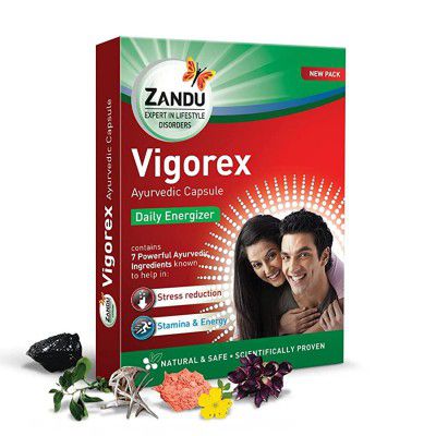Zandu Vigorex Gold Ayurvedic Daily Energizer - 12 Capsules