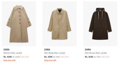 ZARA Clothing & Accessories at FLAT 60% OFF