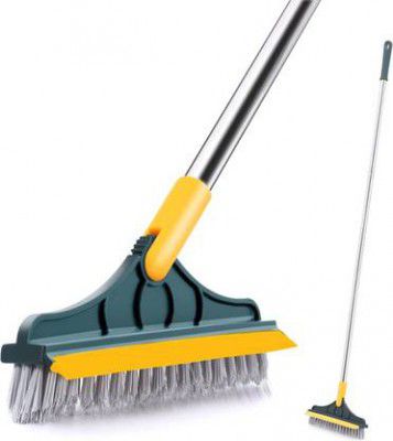 ZARQITO 2 in 1 Bathroom Floor Cleaning Brush Long Handle