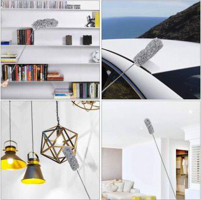 ZARQITO Cleaning High Ceiling Fan Microfiber Feather Telescoping 100inch ExtensionPole Wet and Dry Duster