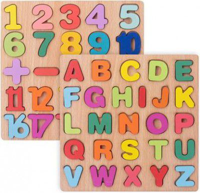 Zarqito wooden puzzle for kids Number and Alphabet combo 2 pack  (2 Pieces)