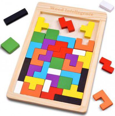 ZARQITO Wooden Russian Blocks Puzzles for Kids Adults (Multicolor)