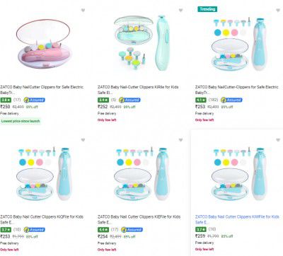 Flipkart : Zatco Baby Nail Clippers Upto 91% Off | Starts @ Rs 207