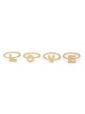 ZAVERI PEARLS Set of 4 Gold Tone LOVE Contemporary Rings For Women-ZPFK13733...