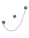 Zaveri Pearls Silver Tone Clip-on Nose Pin Chain Linked With Stud Earring For Women-ZPFK7410...