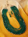 Zaveri PearlsGold-Plated Green Beaded Jewellery Set...