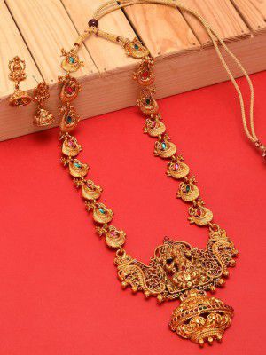 Zaveri Pearls Gold-Toned Sacred Goddess Jewellery Set
