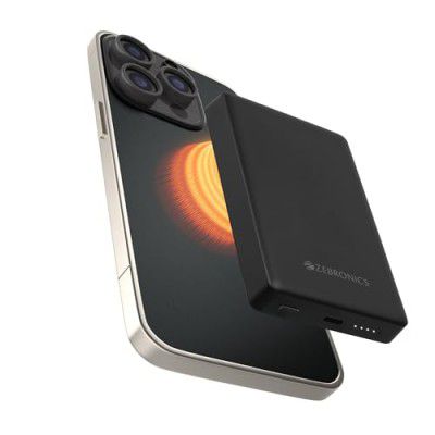ZEBRONICS 10000 mAh MagSafe-Compatible Wireless Power Bank, Fast Charging 15W Wireless & 22.5W Wired (MW68, Black)