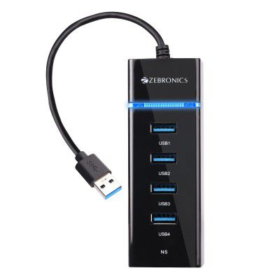 Zebronics 300HB 4 Port USB 3.0 Hub with Hi-Speed Data Transfer