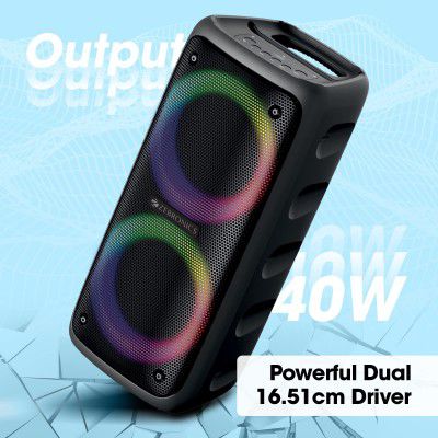 ZEBRONICS BARREL 200 Bluetooth 5.0 portable speaker with 40W RMS