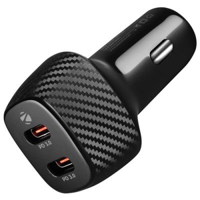ZEBRONICS CC90 90 Watts Car Smartphone Charger with Dual Type C Output, Type C Power Delivery (PD), Compact Design, Built in Protections,Black