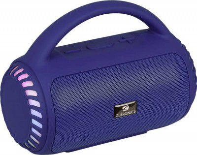 ZEBRONICS County 5 Plus TWS,USB,8 Multi-Color LED Modes,Call Function,Deep Bass 8 W Bluetooth Speaker  (Blue, Mono Channel)