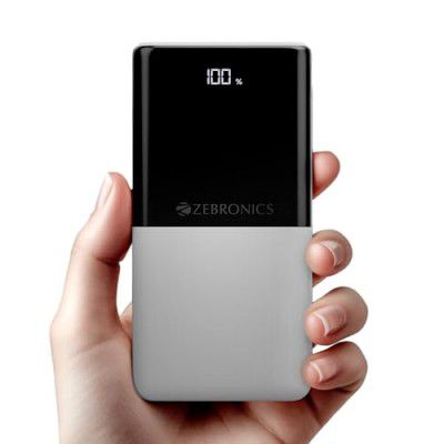 ZEBRONICS EnergiPod 10R1, Power Bank, 10000 mAh, 22.5W Super Fast Charging PD 3.0 (PPS), Dual Type C & USB Port (White)