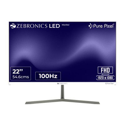 Zebronics Full HD LED Monitor, 21.5 Anti-Glare Screen (A122)