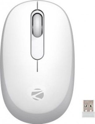 ZEBRONICS Groot Ambidextrous Optical Mouse 1600DPI, Silent Ergonomic with 2 Years Warranty With Bluetooth (2.4GHz Wireless, White + Grey)