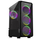 ZEBRONICS Invicta PRO Mid-Tower Premium Gaming Cabinet ATX/mATX/Mini ITX, 3X 120mm Front + 1x 120mm Rear Fan, RGB Halo Glow Ring Fan, Front & Side Tempered Glass Panel...