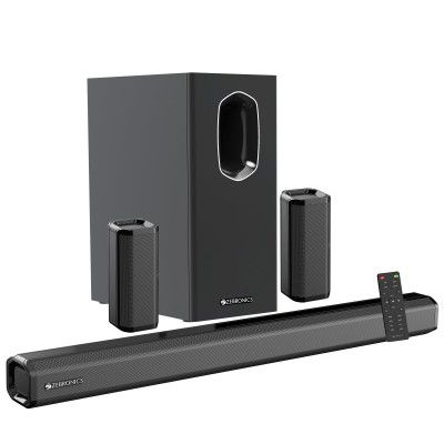 ZEBRONICS Juke BAR 7400 PRO 5.1 Channel soundbar with 6.5 subwoofers, 180W RMS, Dual Rear Satellites (Black)