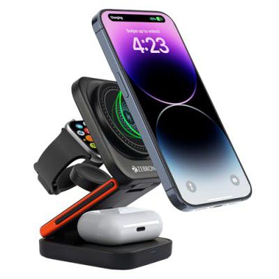 ZEBRONICS MAGBOOST 3 in 1 Foldable MagSafe Compatible Wireless Charging Pad