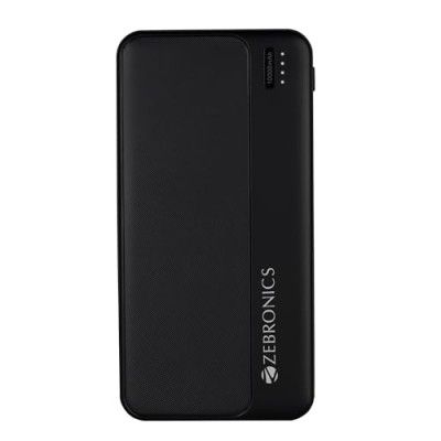 ZEBRONICS MB10000S5 Power Bank, 10000 mAh, Dual USB Output, Type C | Micro USB Inputs, Built-in Protections, LED Indicator, Made in India
