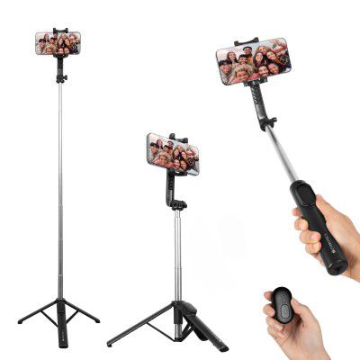 Zebronics Moments 100 Extendable Selfie Stick, Detachable Bluetooth Shutter Button for
