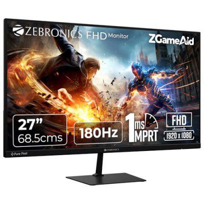 [Extra Rs.2349 OFF] ZEBRONICS N27A 27" Gaming Monitor, FHD 1920x1080, IPS-Antiglare Display, 300Nits, 180Hz