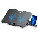 Zebronics NC5500D Powerful Laptop Cooler with Dual 125mm Fans, Silent Operation, Adjustable Fan Speed, Display, Controls, USB, 5 Step Retractable Stand and Mobile Holder...