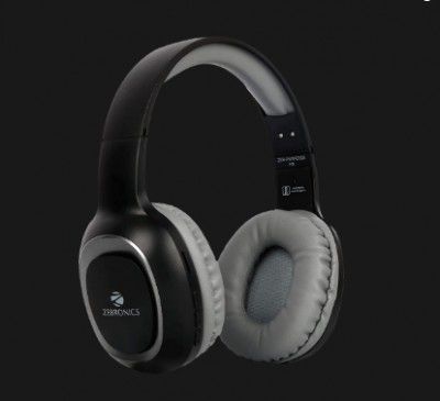Zebronics Paradise Bluetooth Headset with Mic (15 Hours Playtime, Over Ear, Black)