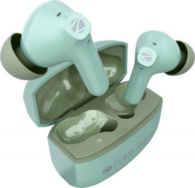 ZEBRONICS Pods 141 (Zeb zi 11), Upto 35H Backup, BT v5.3 Bluetooth without Mic  (Green, In the Ear)