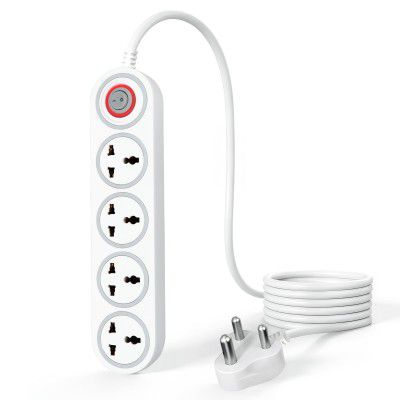 ZEBRONICS PS4200H Power Strip – 4 Universal Sockets | 1500W  (White)