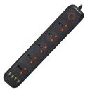 ZEBRONICS PS5340U Power Strip with 5 Universal Sockets, 2500W Max., 4 USB Ports, USB Output 2.4A Max., 3 Meter Copper Cable, Overload Protection, Surge Protection, Wall Mountable, 250 Volts...