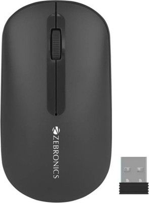 [100% Supercoin Back] ZEBRONICS Pulse Wireless Ambidextrous Optical Mouse Wireless Mouse, 1200DPI