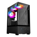 ZEBRONICS ROBUST Premium Gaming Chassis with support for mATX | Mini ITX, Wraparound Tempered Glass, 120mm Multicolor LED Ring Fans, Top Magnetic Dust Filter, 3 Fans Included (Black)...