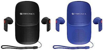 ZEBRONICS Sound Bomb X1 3-in-1 Wireless Bluetooth v5.0 in Ear Earbuds, Speaker Combo with 30 Hour Backup & Sound Bomb X1 3-in-1 Wireless Bluetooth v5.0 in Ear Earbuds